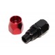 AN-12 AN12 Straight Swivel Fuel Oil Gas Line Hose End Fitting Adapter BLACK/RED